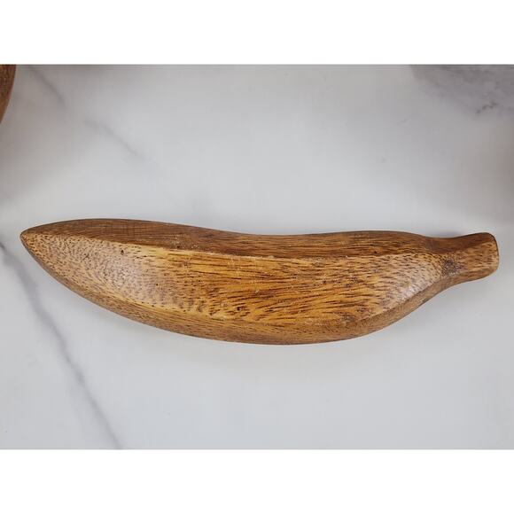 Mid Century Wood Fruit Artificial Food Banana Apple Pear Mango Hand Carved x6 - Picture 8 of 16